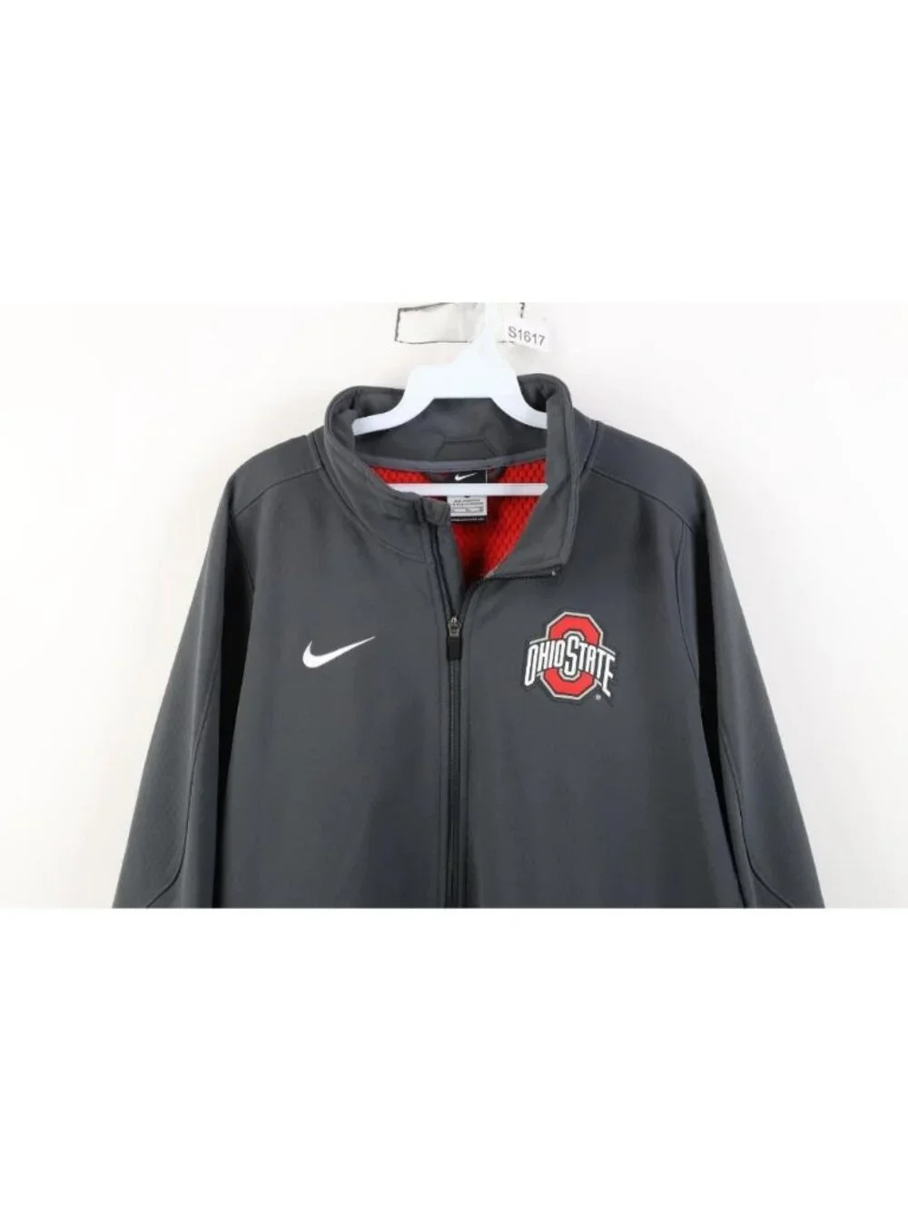Nike Mens XL Thermal Fleece Lined Ohio State University Full Zip Jacket Gray